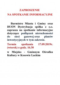 Spotkanie informacyjne dotyczące przyłączenia nieruchomości do sieci gazowej