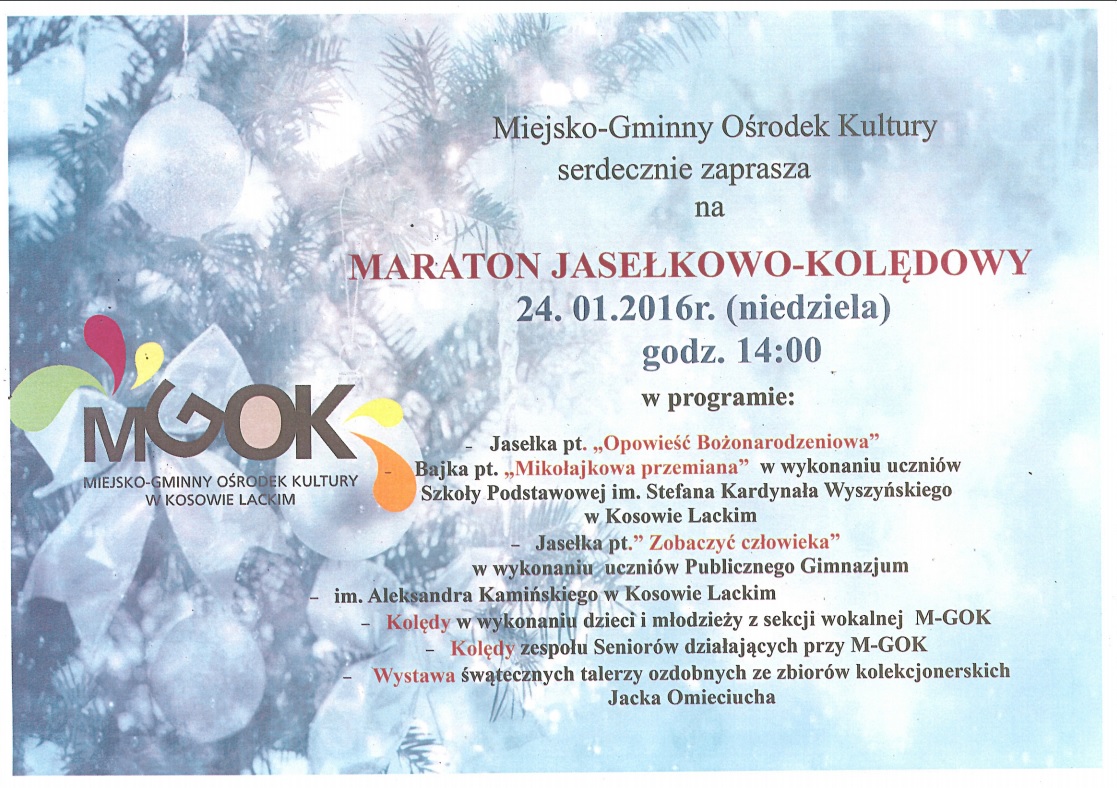 Plakat - Maraton Jasełkowo-Kolędowy