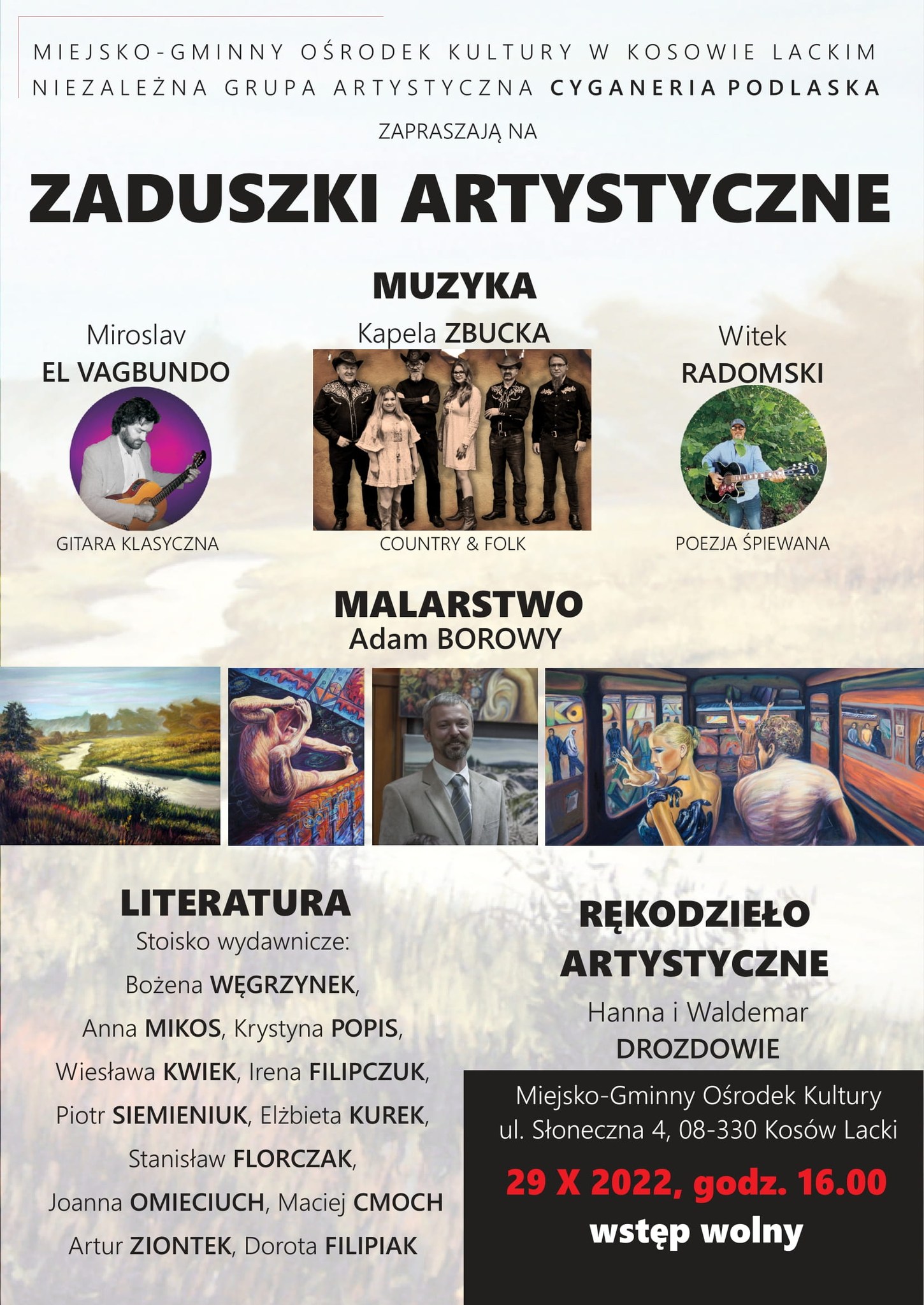 Zaduszki artystyczne 2022 w MGOK - plakat