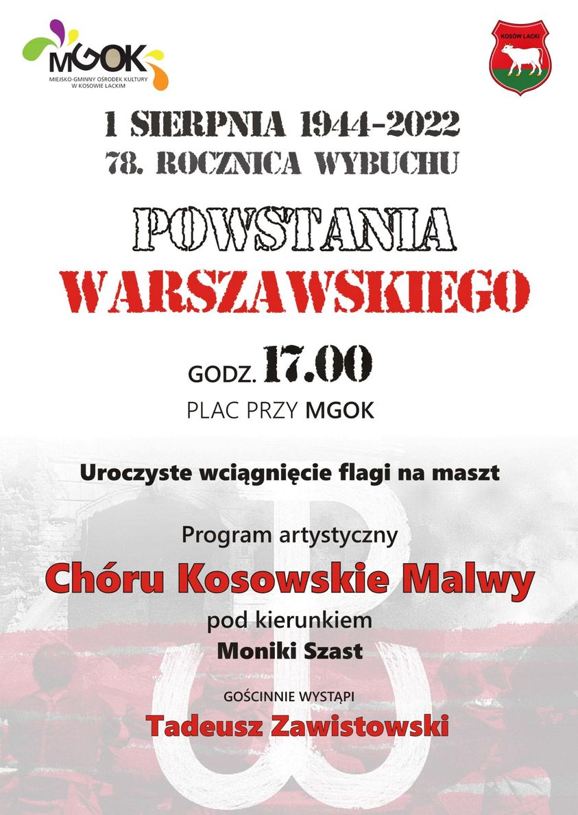 78.Rocznica Wybuchu Powstania Warszawskiego - plakat