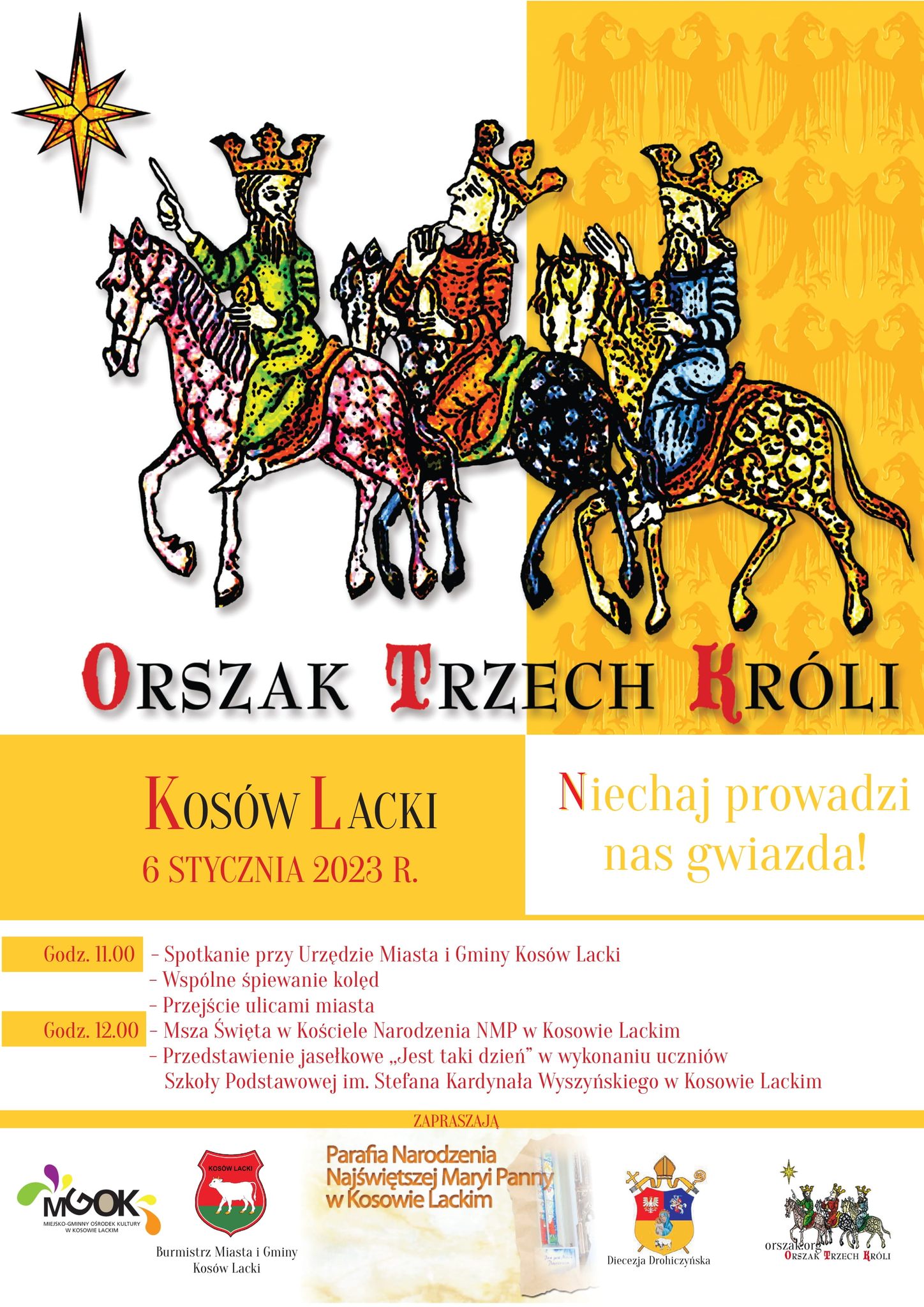 Orszak Trzech Króli 2023 w Kosowie Lackim - plakat