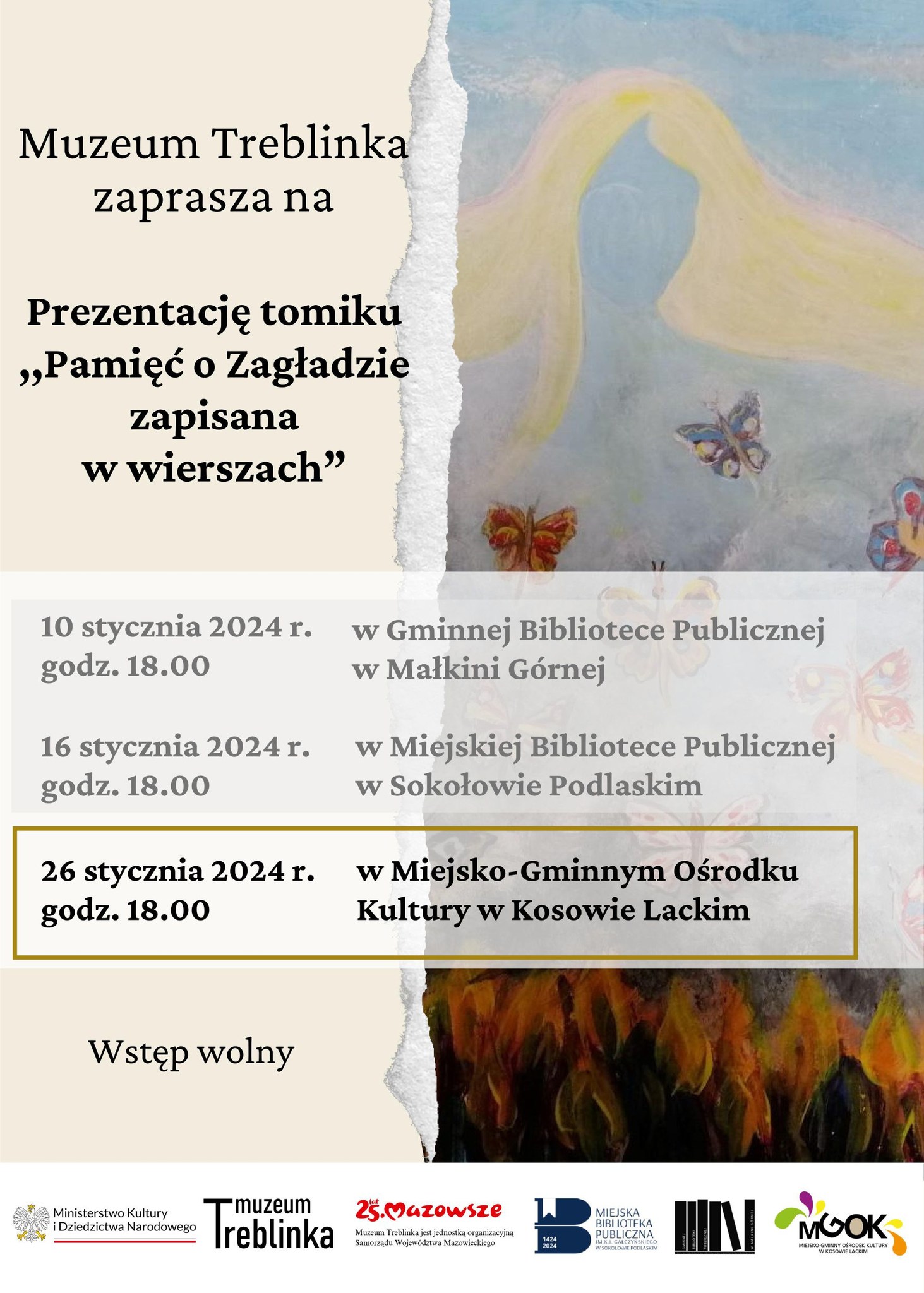 Spotkanie promujące tomik poezji pt. "Pamięć o zagładzie zapisana w wierszach" - plakat