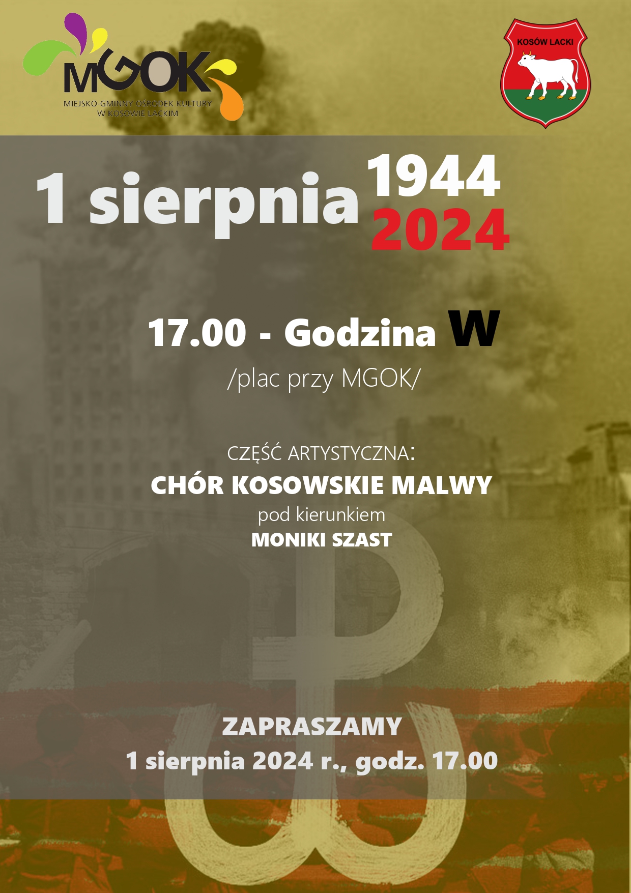 obchody 80. rocznicy wybuchu powstania warszawskiego - plakat