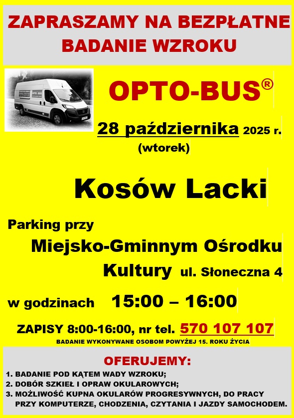 Badanie wzroku Kosow Lacki Pazdziernik 2025