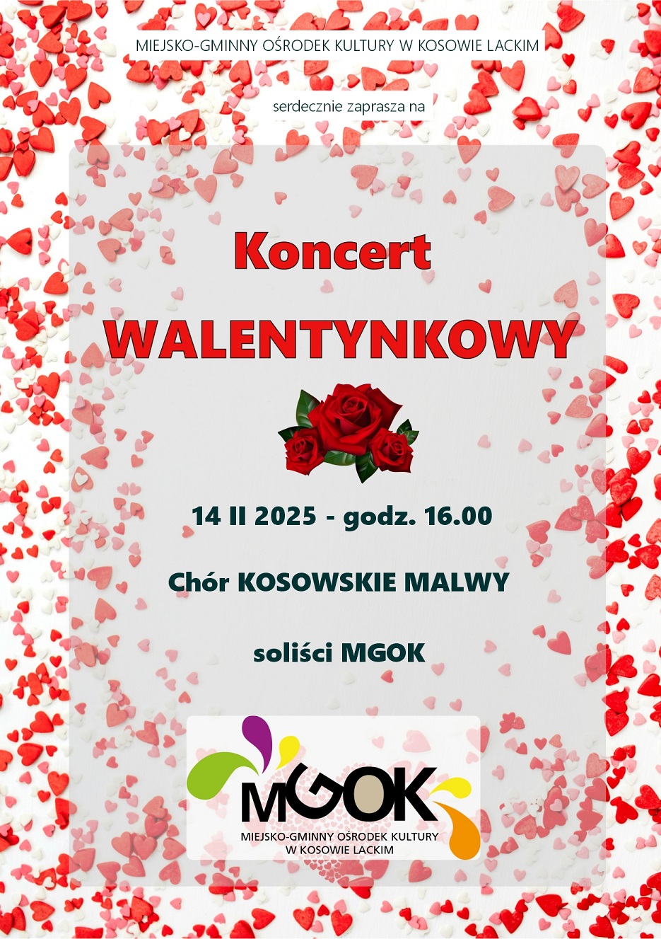 Koncert walentynkowy 2025 w mgok - plakat