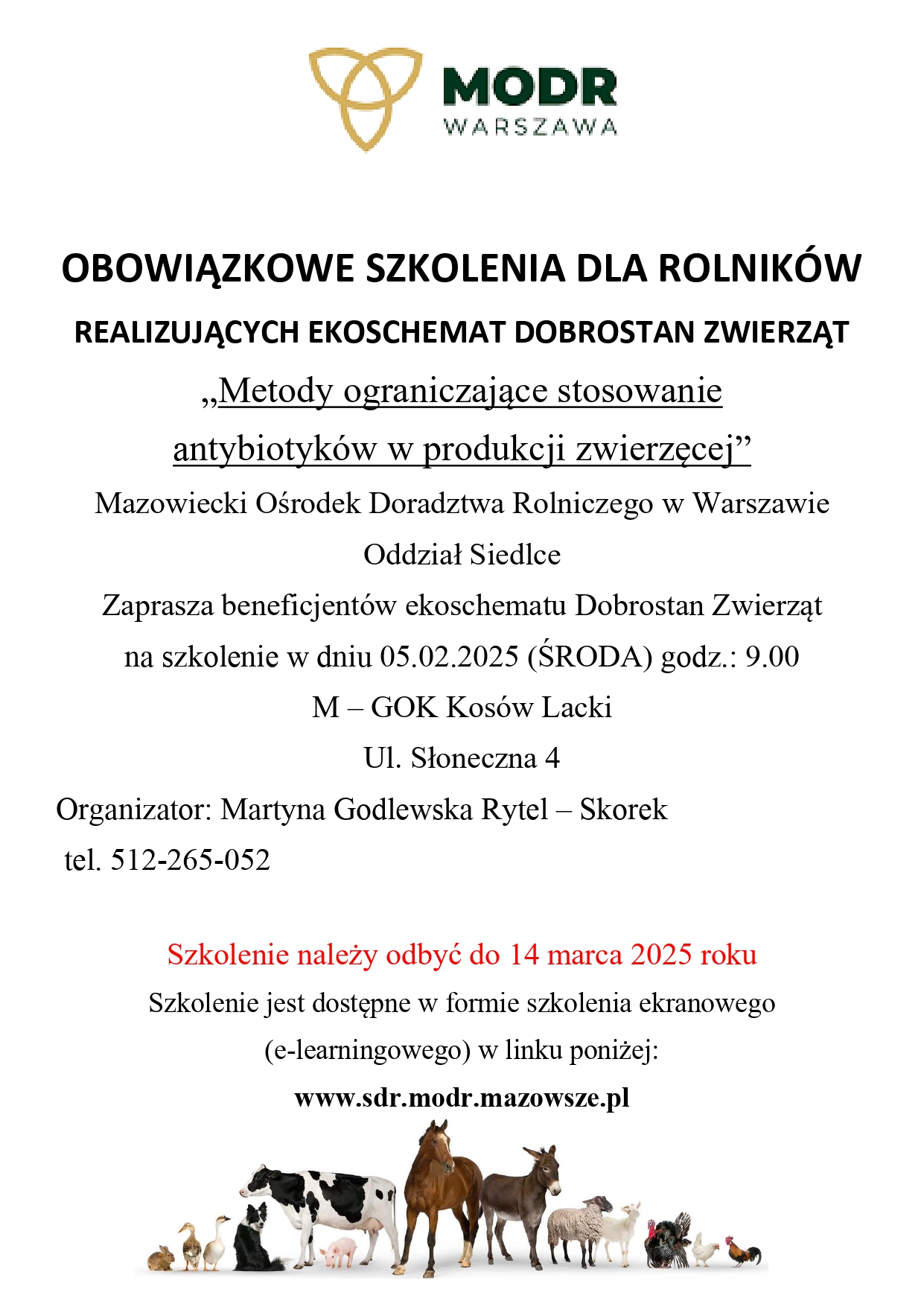 Szkolenie metody ograniczania antybiotykow MODR 2025