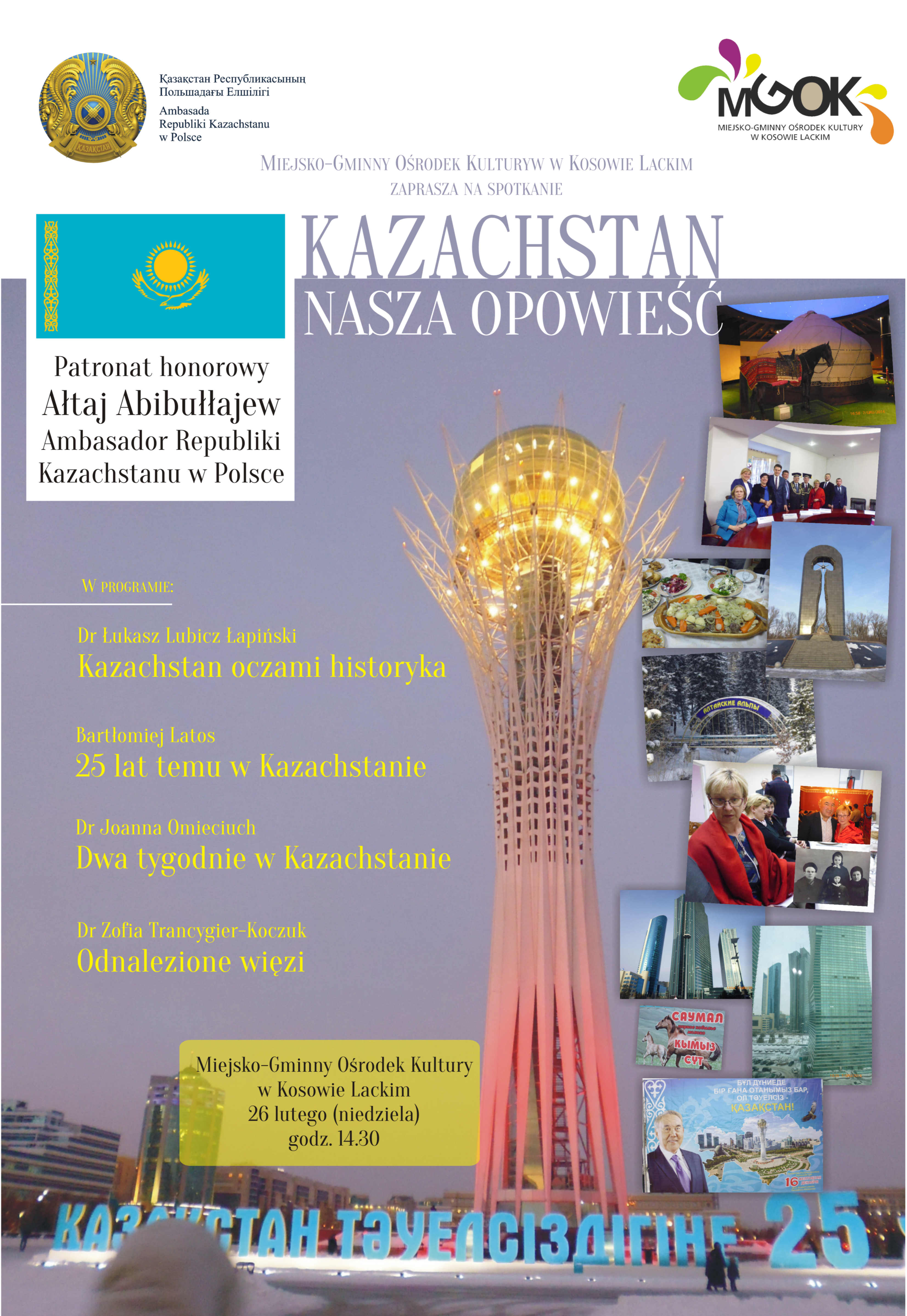 Plakat - Spotkanie "KAZACHSTAN Nasza Opowieść"