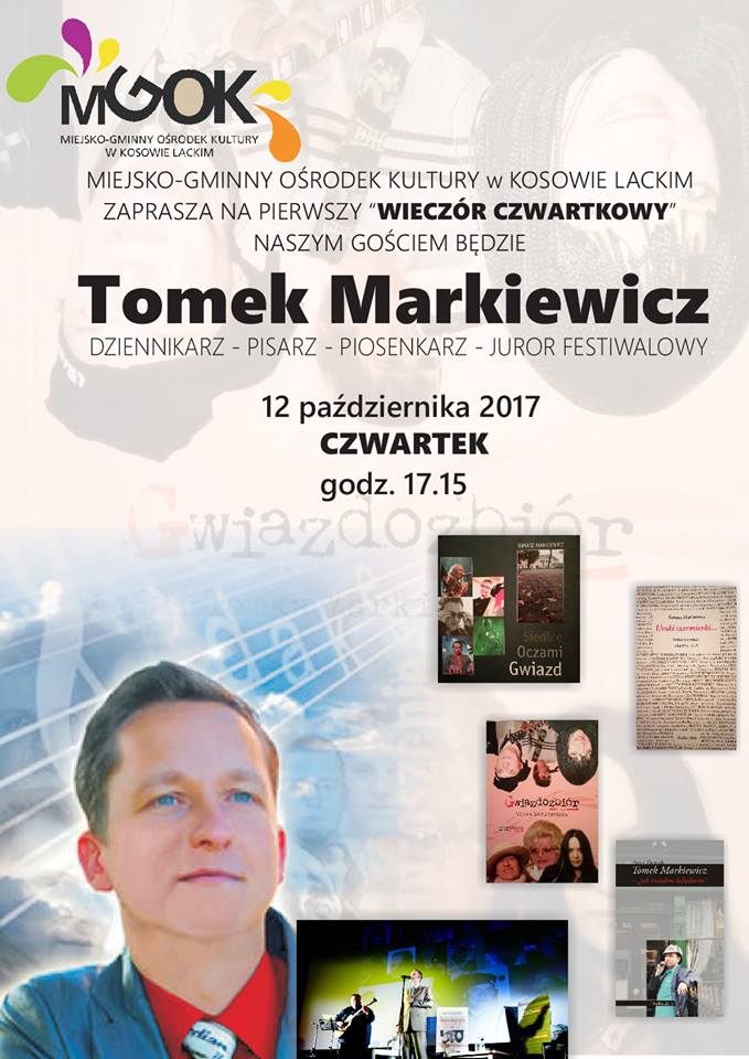 Plakat - Wieczór Czwartkowy - Spotkanie z Tomaszem Markiewiczem