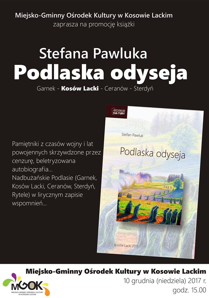 Plakat - Promocja książki Stefana Pawluka "Podlaska odyseja"