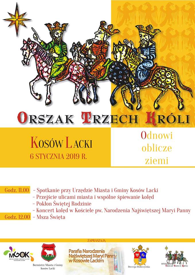 Plakat - Orszak Trzech Króli 2019 w Kosowie Lackim