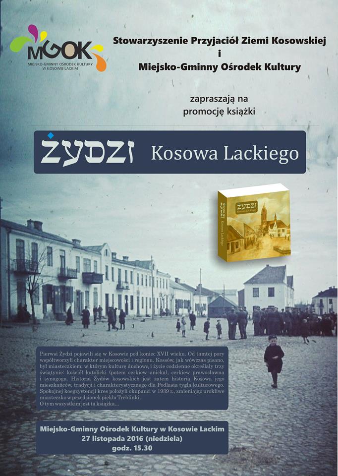 Plakat - Promocja książki "Żydzi Kosowa Lackiego"
