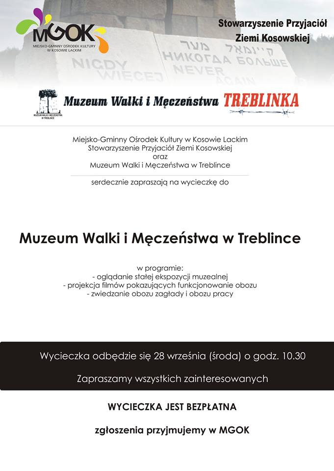 Plakat - Wycieczka do Muzeum Walki i Męczeństwa w Treblince